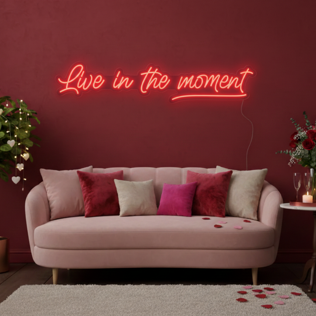 Live in the Moment Valentine's Day LED Neon Sign by LEDNeons 