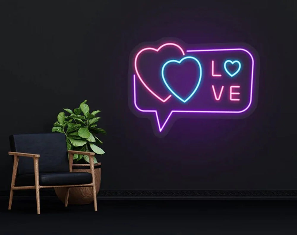 Love Found Online Couple Valentine's Day LED Neon Sign by LEDNeons -designed for Valentine’s celebrations and home decor