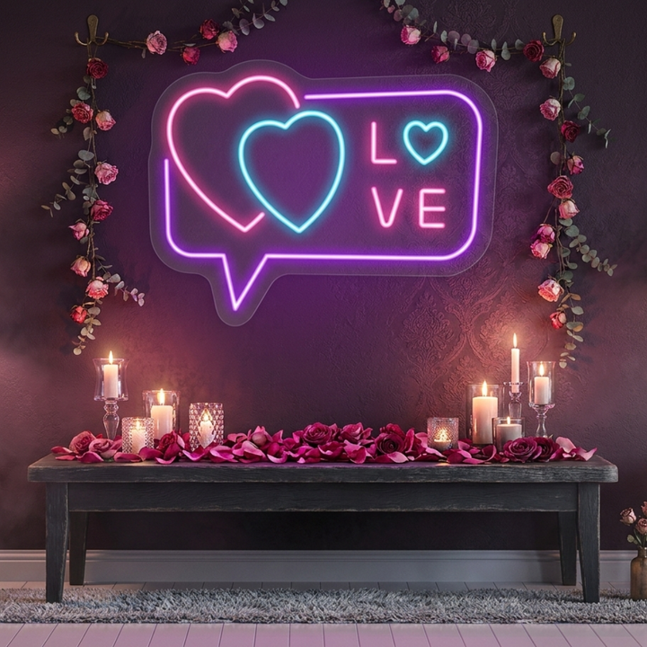 Love Found Online Couple Valentine's Day Neon Sign by LEDNeons 