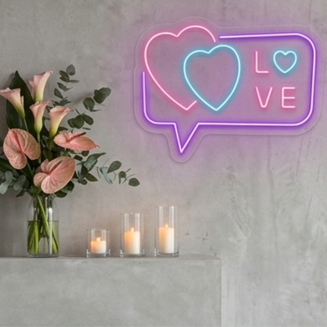 Love Found Online Couple Valentine's Day Neon Sign by LEDNeons 
