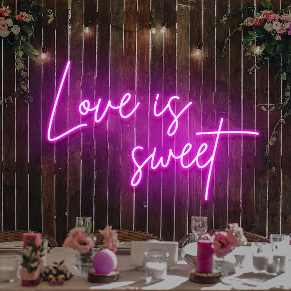 Love Is Sweet Valentine's Day LED Neon Sign by LEDNeons - great for Valentine’s parties, weddings, or proposals