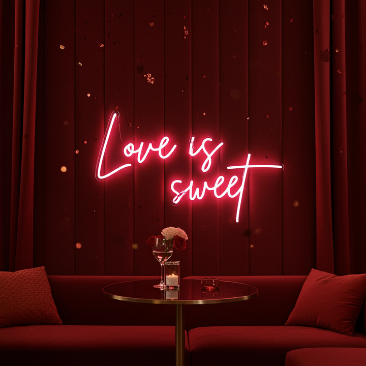 Love Is Sweet Valentine's Day LED Neon Sign by LEDNeons - great for Valentine’s parties, weddings, or proposals