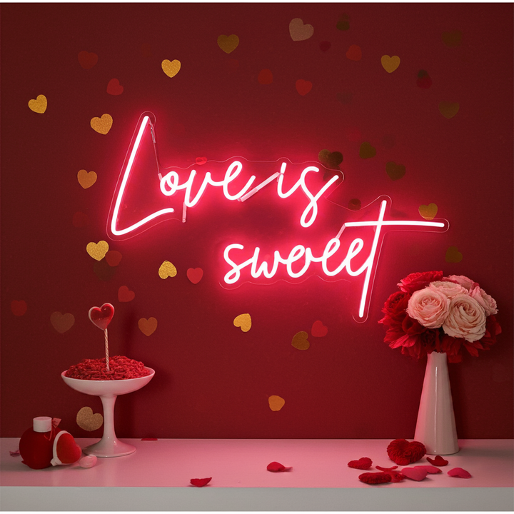 Love Is Sweet Valentine's Day LED Neon Sign by LEDNeons - great for Valentine’s parties, weddings, or proposals