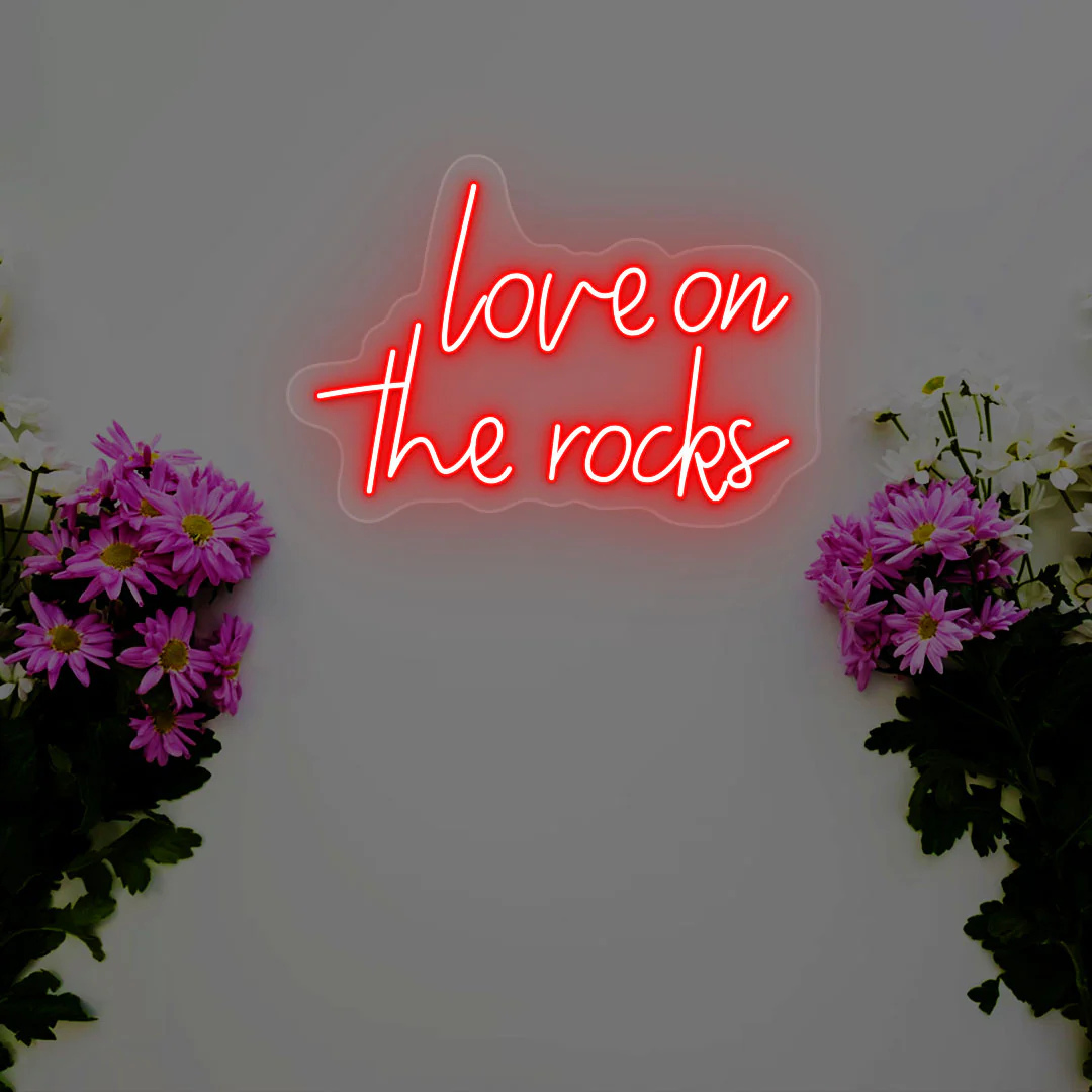 Love On The Rocks LED Neon Sign by LEDNeons -  for Valentine's Day Decor 