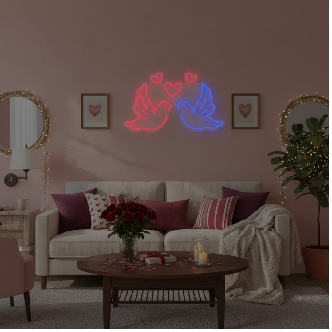 Lovebirds Neon Light Valentine's Day LED Neon Sign  y LEDNeons 