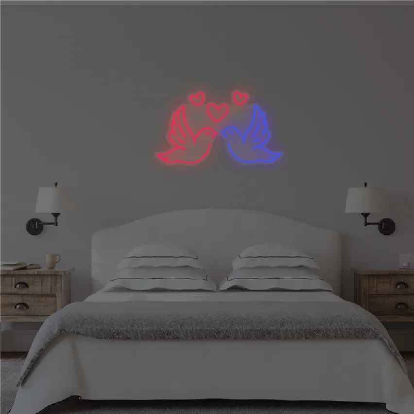 Lovebirds Neon Light Valentine's Day LED Neon Sign by LEDNeons - symbolizing love and togetherness