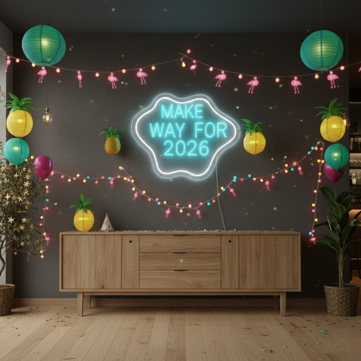 Make Way for 2026 LED Neon Sign glowing in vibrant festive lights – perfect New Year décor by LEDNeons