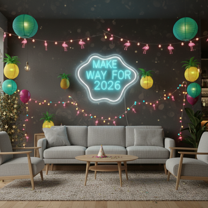 Make Way for 2026 LED Neon Sign glowing in vibrant festive lights – perfect New Year décor by LEDNeons