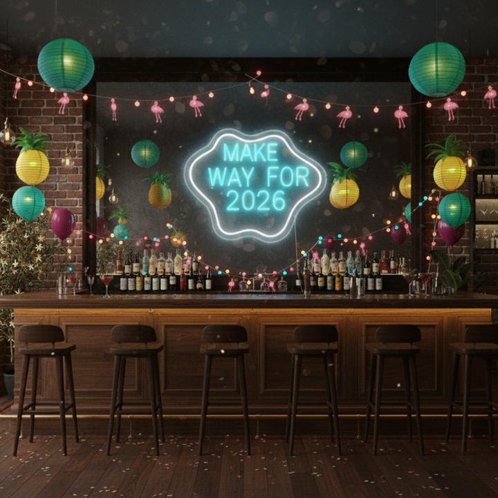 Make Way for 2026 LED Neon Sign glowing in vibrant festive lights – perfect New Year décor by LEDNeons