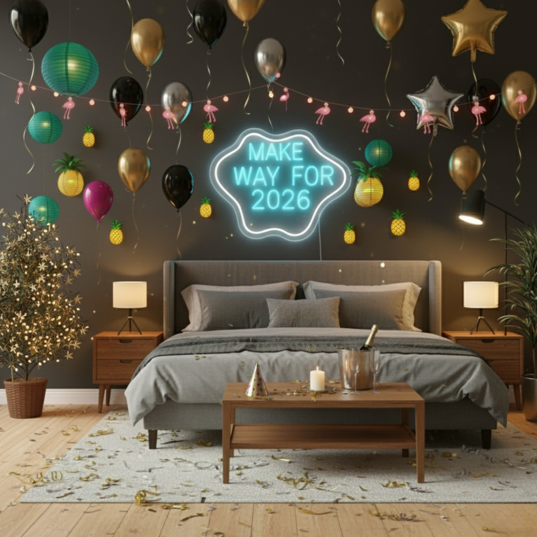 Make Way for 2026 LED Neon Sign glowing in vibrant festive lights – perfect New Year décor by LEDNeons