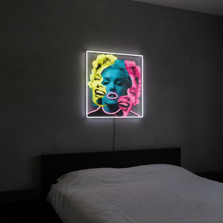 Marilyn Monroe 3 Ladies UV Light Neon Artwork by LEDNeons – stunning neon design featuring three iconic Marilyn Monro
