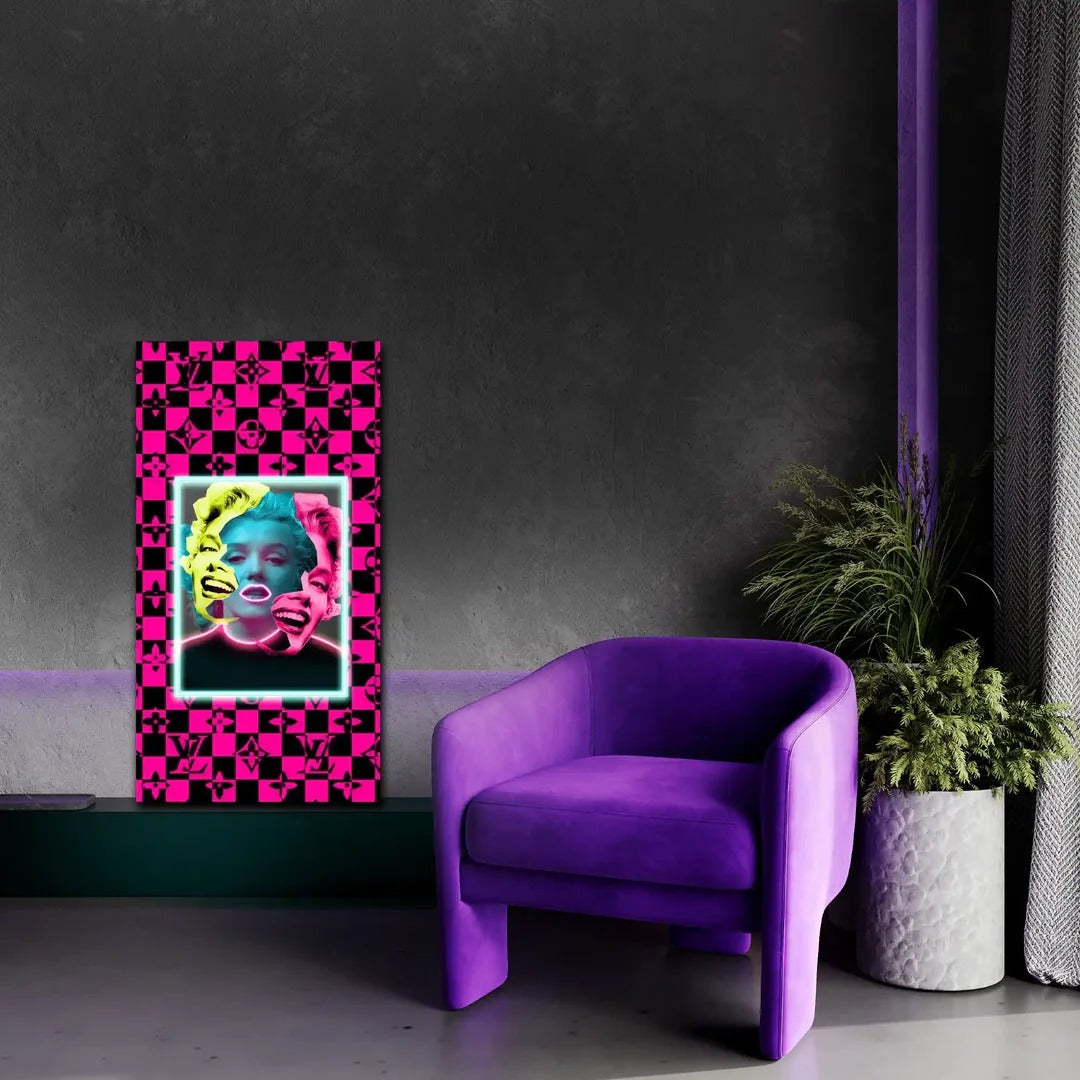 "Marilyn Monroe&nbsp;3 Ladies UV Light Neon Artwork by LedNeons.com  