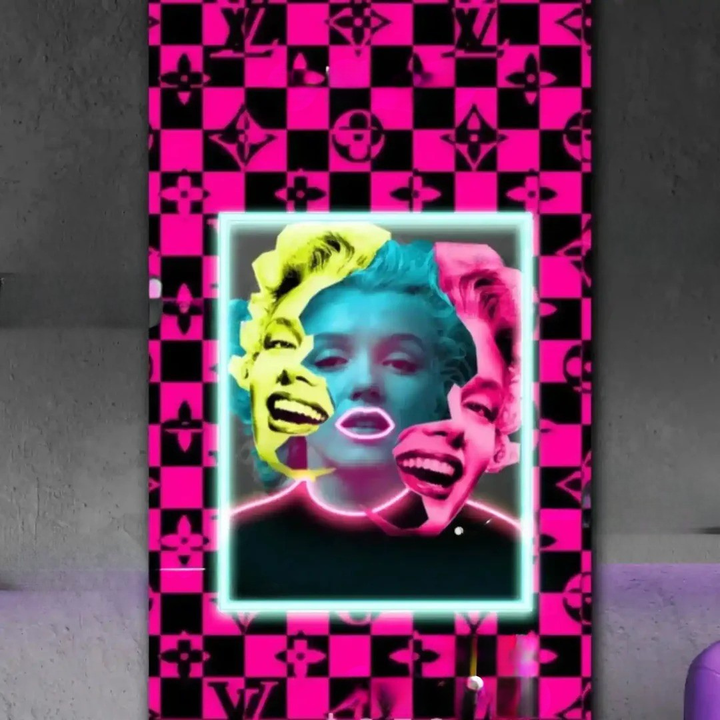 Marilyn Monroe 3 Ladies UV Light Neon Artwork by LEDNeons – stunning neon design featuring three iconic Marilyn Monro