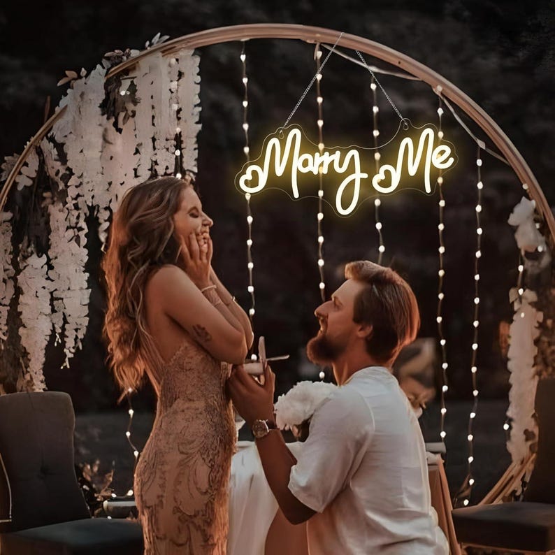 Marry Me Wedding LED Neon Sign by LEDNeons - Couple image
