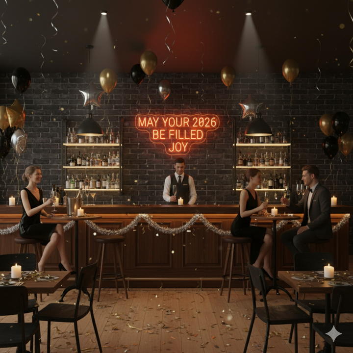May Your 2026 Be Filled with Joy LED Neon Sign glowing in bright festive colors – joyful New Year décor by LEDNeons