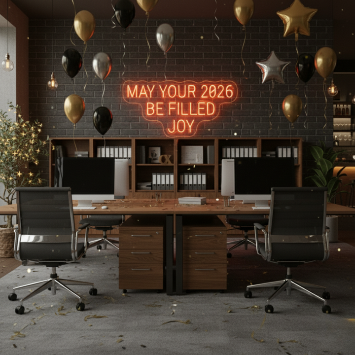 May Your 2026 Be Filled with Joy LED Neon Sign glowing in bright festive colors – joyful New Year décor by LEDNeons