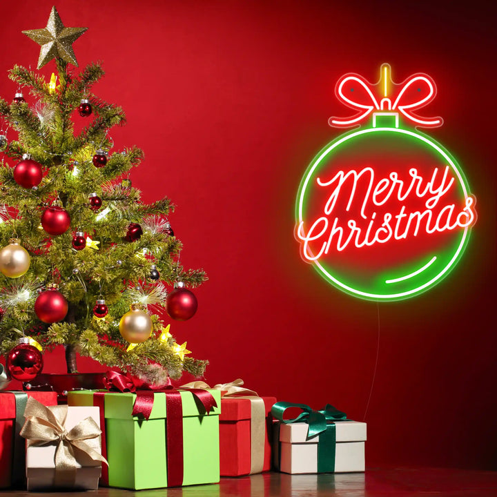 Christmas Ornaments Merry Christmas Neon Sign by LEDNeons - perfect for holiday décor.