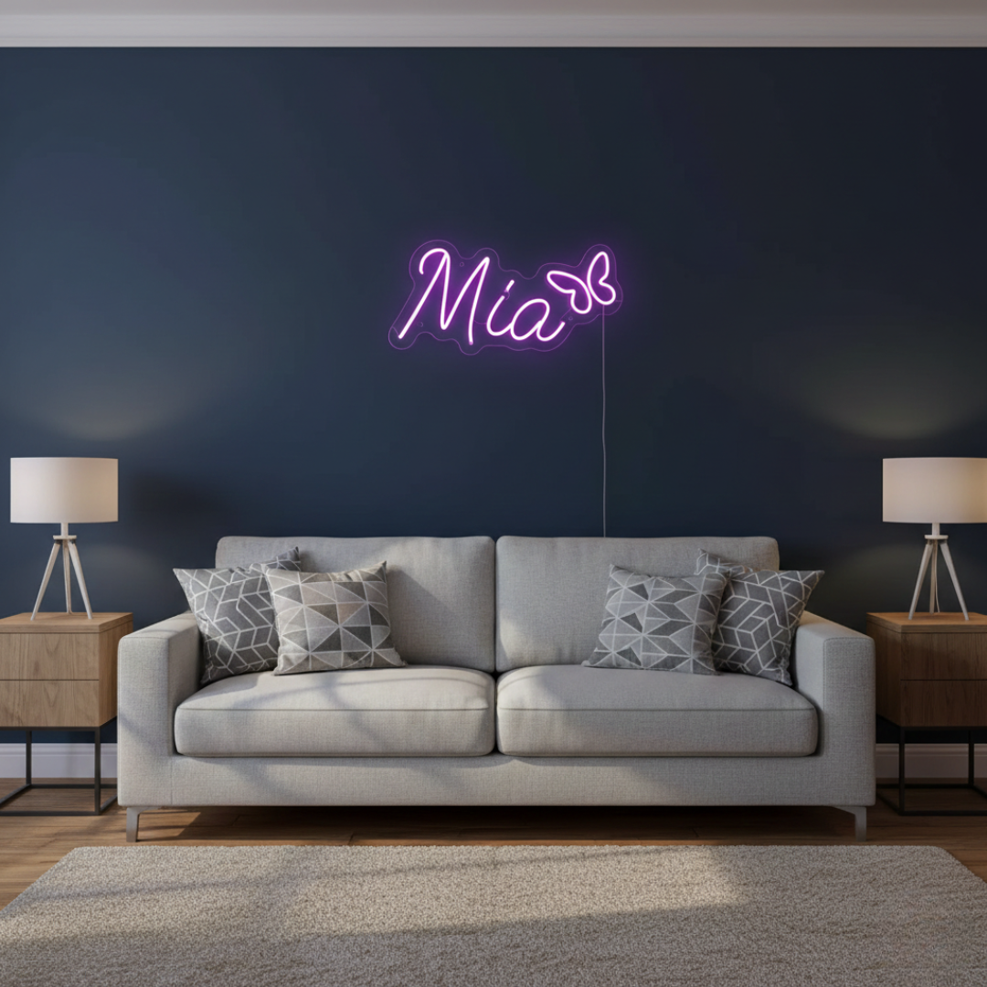 Mia Name Neon sign by LEDNeons.  Decorate your Space with this Personalized Neon Sign.