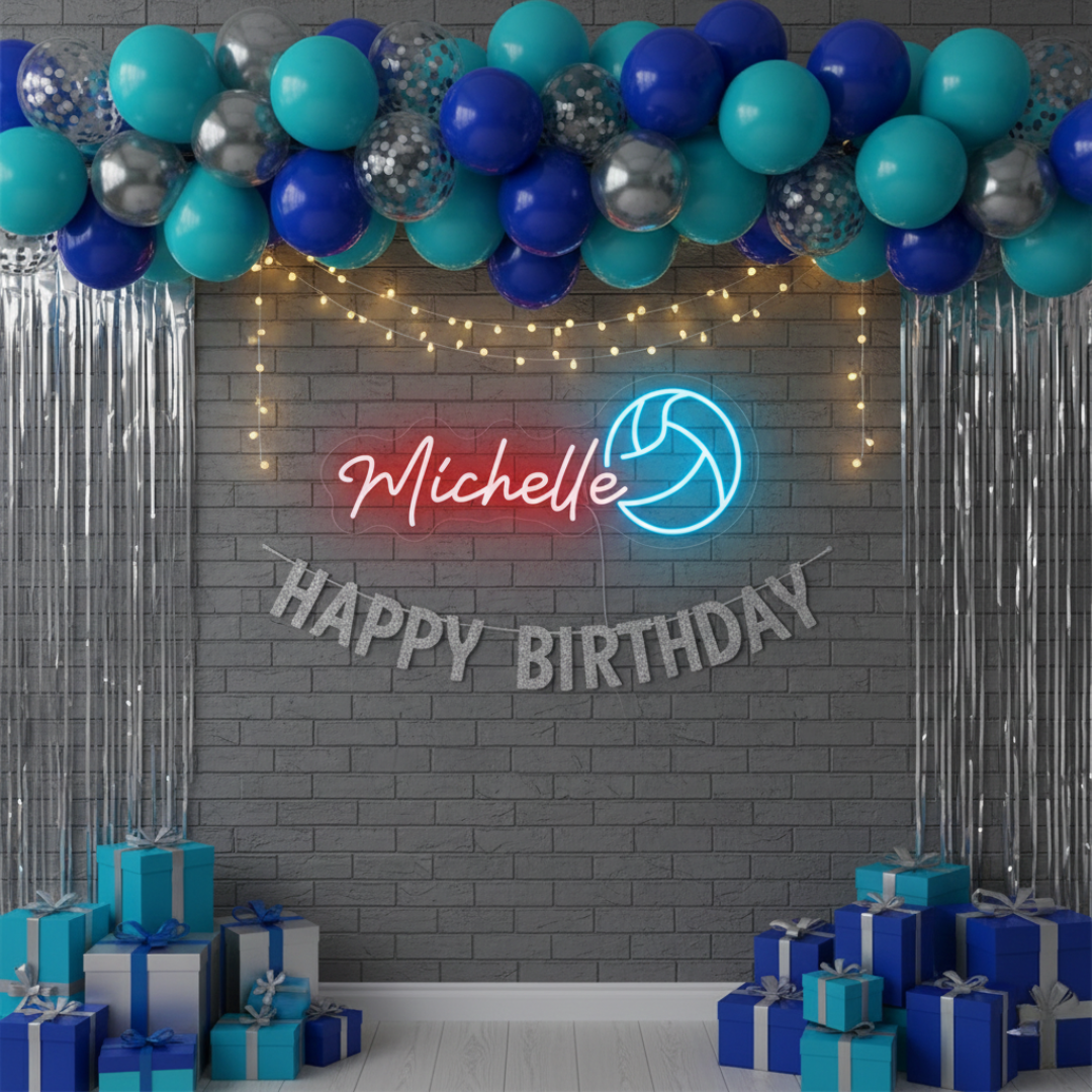 Michelle Name LED Neon Sign by LEDNeons -  glowing in elegant cursive font on a wall backdrop