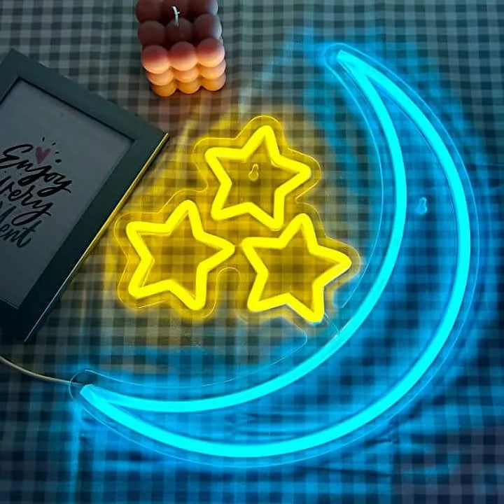 Moon & Stars Halloween LED Neon Sign by LEDNeon's- Transform your space with Halloween LED Neon Sign
