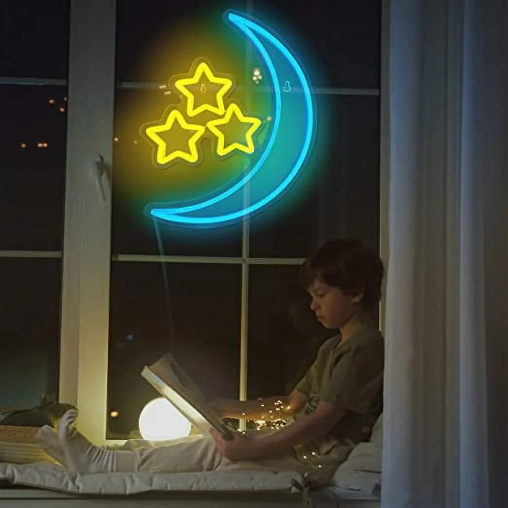 Moon & Stars Halloween LED Neon Sign by LEDNeon's - Transform your space with Halloween LED Neon Sign