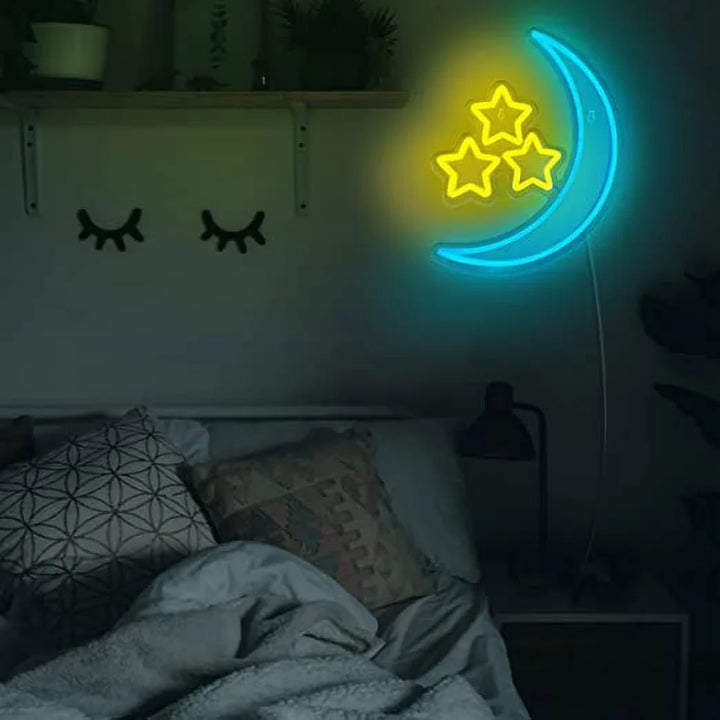 Moon & Stars Halloween LED Neon Sign by LEDneon's - Transform your space with Halloween LED Neon Sign