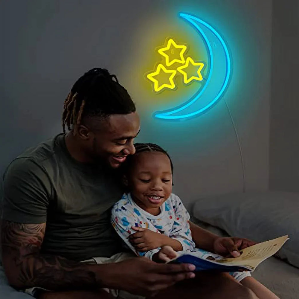 Moon & Stars Halloween LED Neon Sign by LEDNeon's - Transform your space with Halloween LED Neon Sign