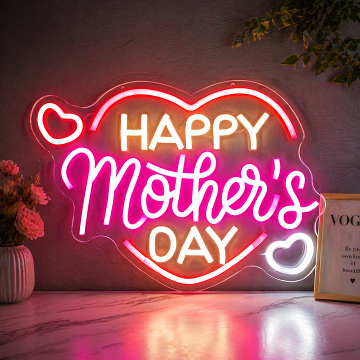 Mother’s Day LED Neon Sign with Heart Design