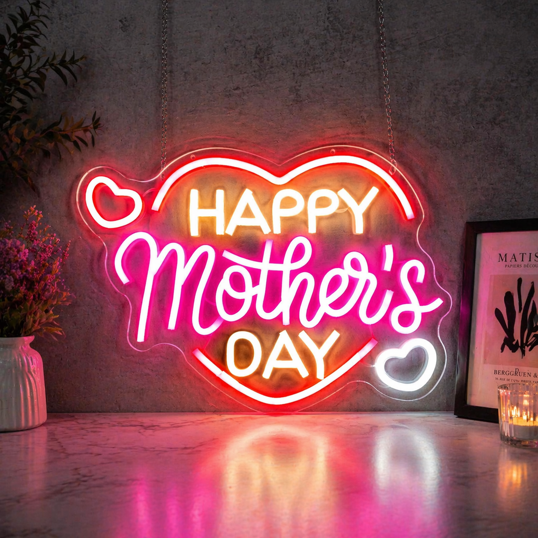 Mother’s Day LED Neon Sign with Heart Design