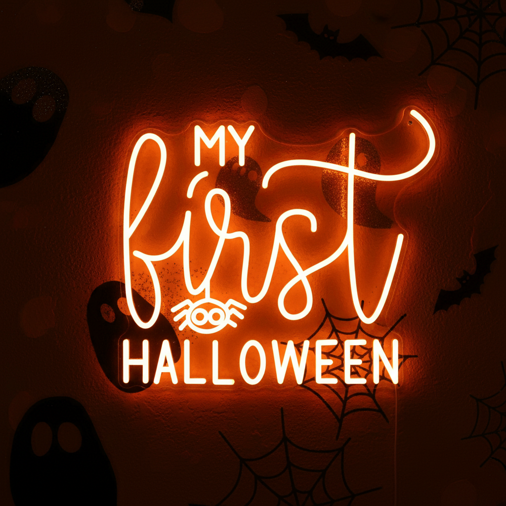 My First Halloween LED Neon Sign by LEDNeons - cute and spooky light-up décor for haunted celebrations