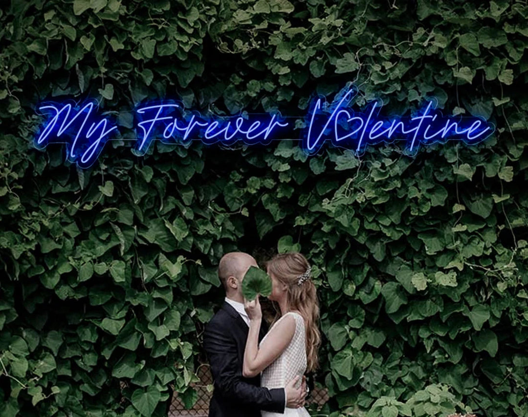 My Forever Valentine's Day LED Neon Sign by LEDNeons - Dark Blue 