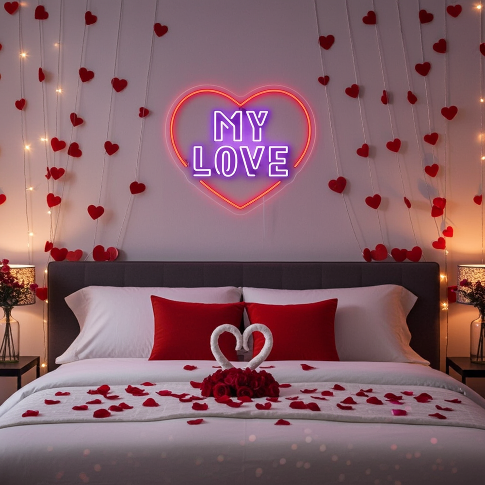 My Love Valentine's Day LED Neon Sign from LEDNeons - adding warmth and romance to homes, cafes, or parties
