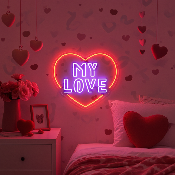 My Love Valentine's Day LED Neon Sign from LEDNeons - adding warmth and romance to homes, cafes, or parties