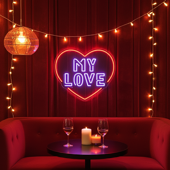 My Love Valentine's Day LED Neon Sign from LEDNeons - adding warmth and romance to homes, cafes, or parties