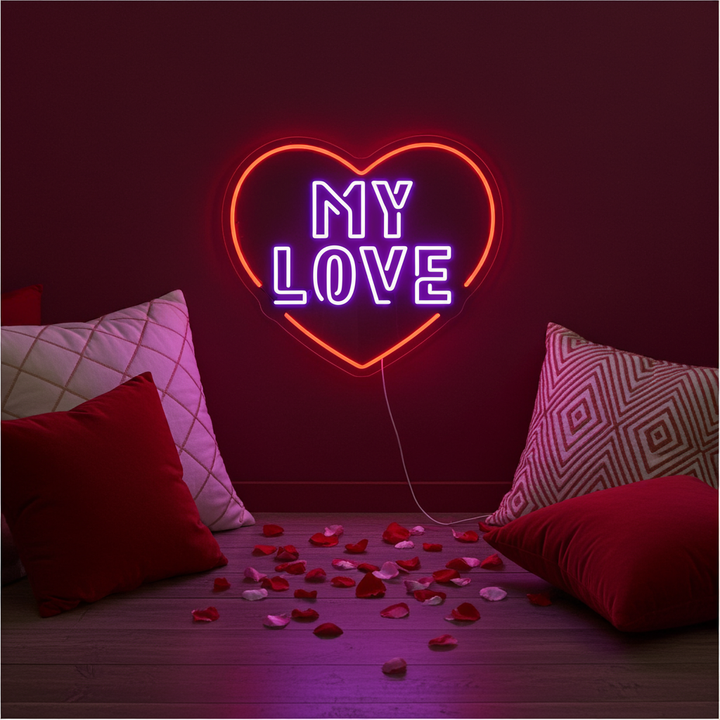 My Love Valentine's Day LED Neon Sign from LEDNeons - adding warmth and romance to homes, cafes, or parties