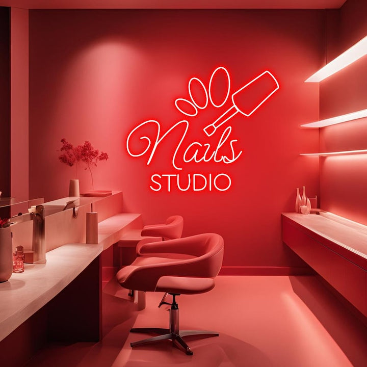 Nails Studio Business Neon Sign by LEDNeons - Modern and eye-catching  Neon Sign for Nail salons