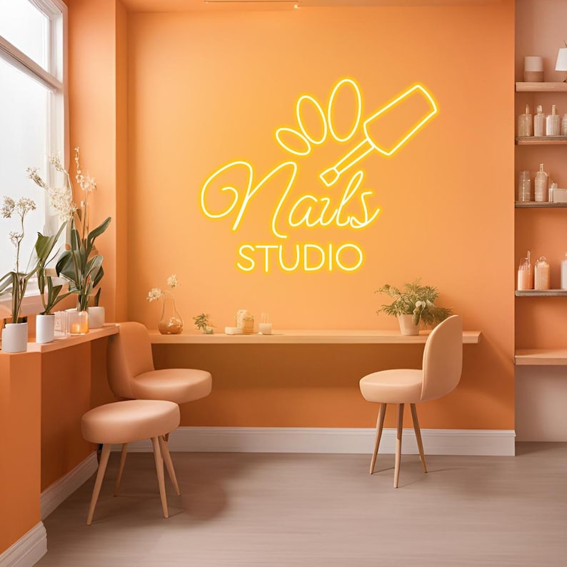 Nails Studio Business Neon Sign by LEDNeons - Modern and eye-catching  Neon Sign for Nail salons