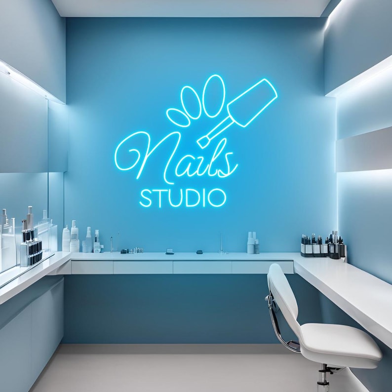 Nails Studio Business Neon Sign by LEDNeons - Modern and eye-catching  Neon Sign for Nail salons