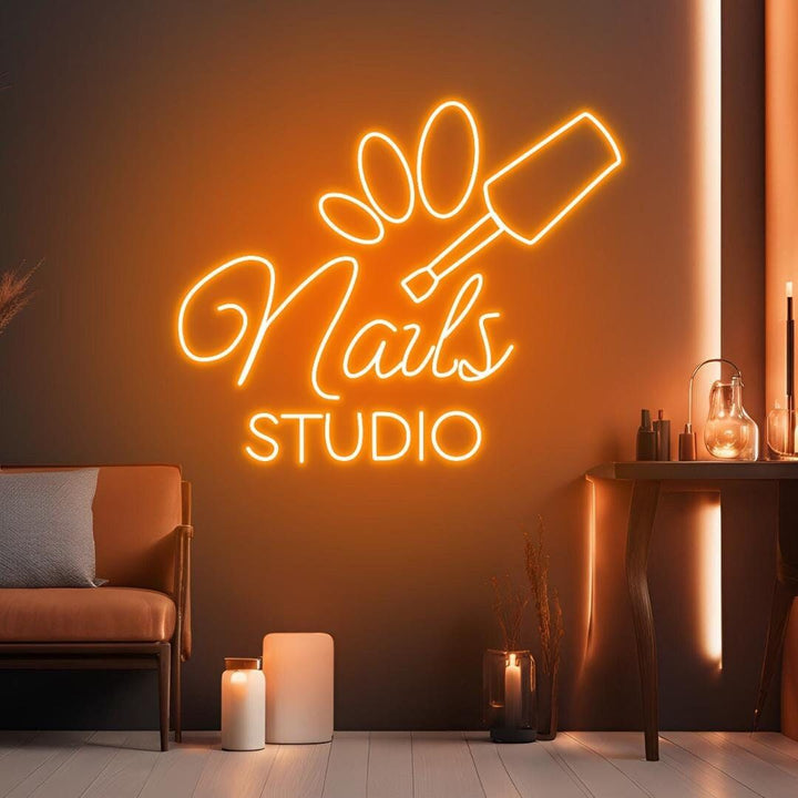 Nails Studio Business Neon Sign by LEDNeons - Modern and eye-catching  Neon Sign for Nail salons