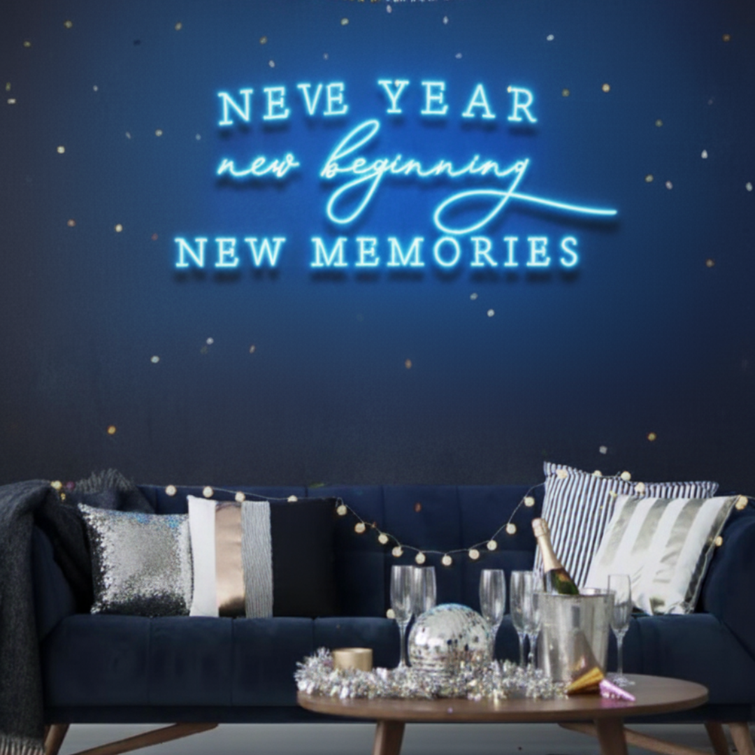 New Year New Beginning New Memories Neon Sign by LEDNeons – Inspiring New Year LED Wall Décor
