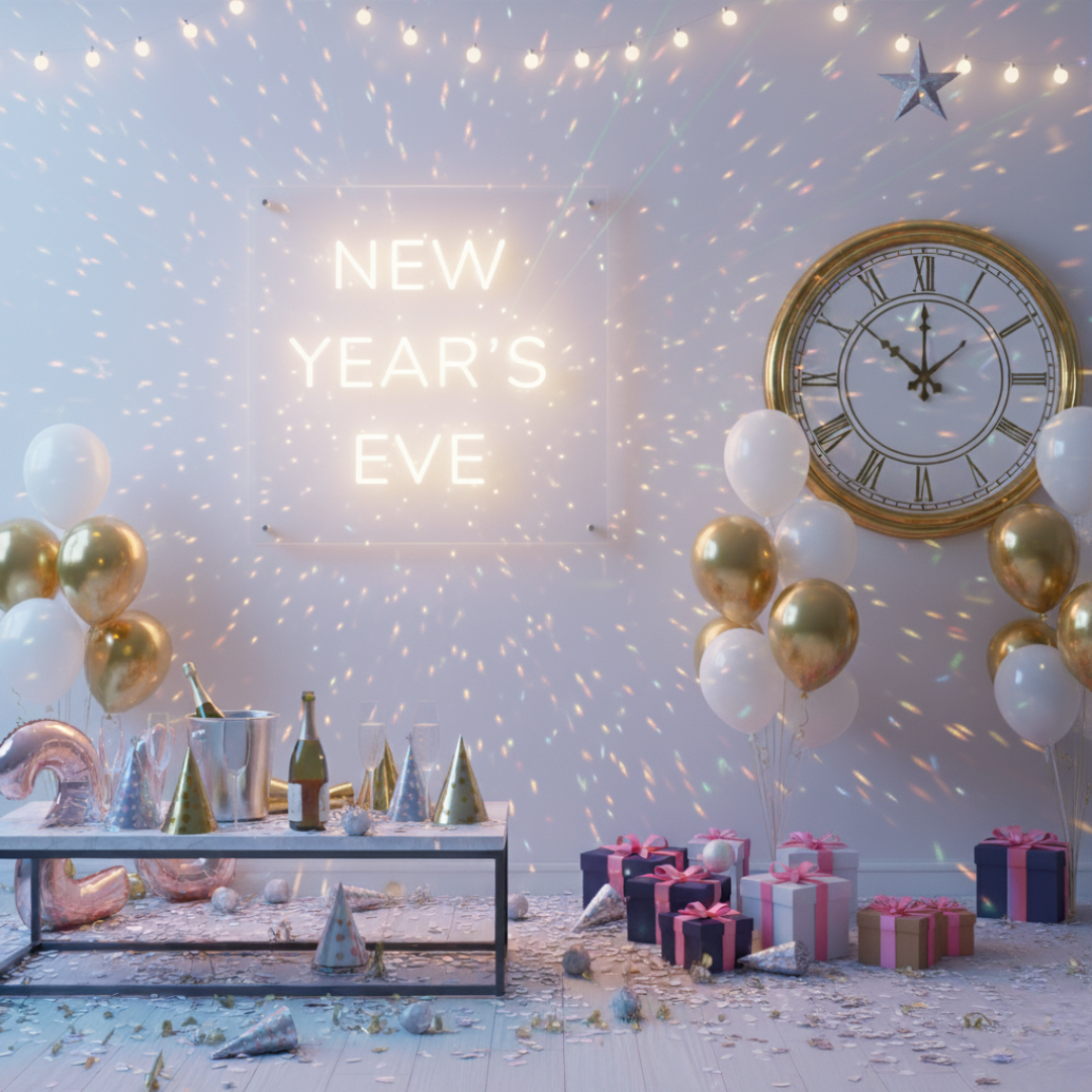 New Year’s Eve LED Neon Sign by LEDNeons - glowing festive sign perfect for countdown parties, events, and New Year celebrations.