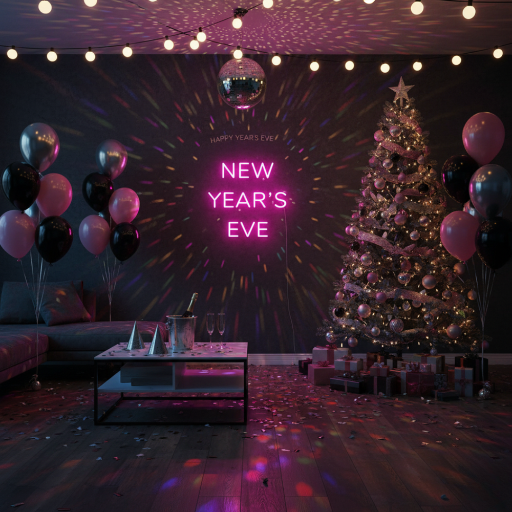 New Year’s Eve LED Neon Sign by LEDNeons - glowing festive sign perfect for countdown parties, events, and New Year celebrations.