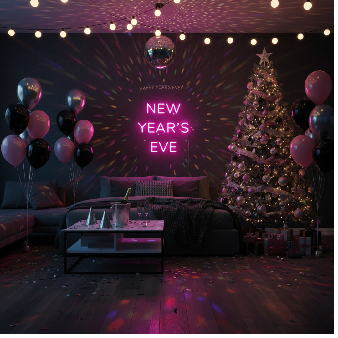 New Year’s Eve LED Neon Sign by LEDNeons - glowing festive sign perfect for countdown parties, events, and New Year celebrations.