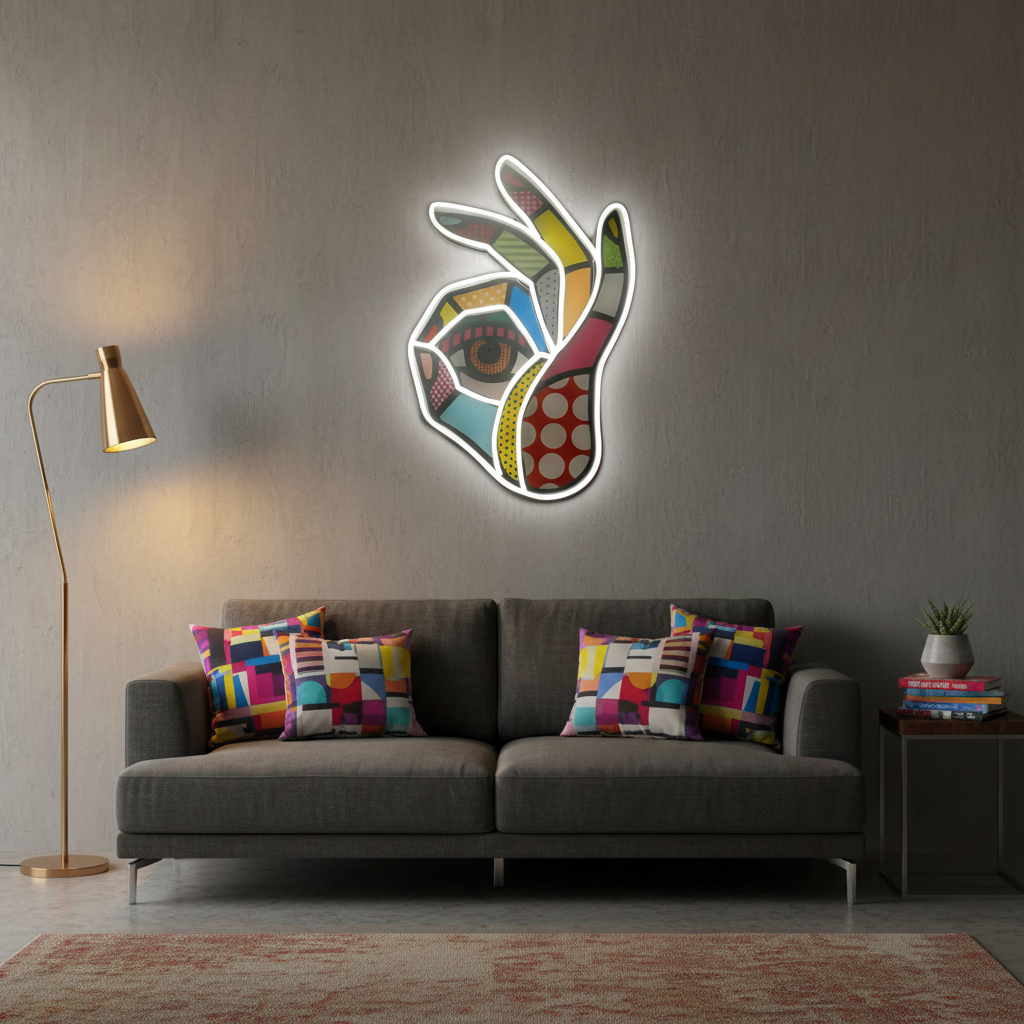 OK UV Art LED Neon Sign in by 
LEDNeons - adding a modern touch to wall décor and creative spaces