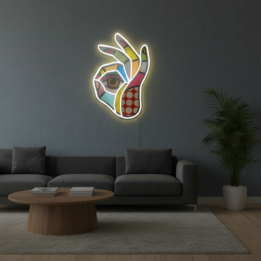 OK UV Art LED Neon Sign in by 
LEDNeons - adding a modern touch to wall décor and creative spaces