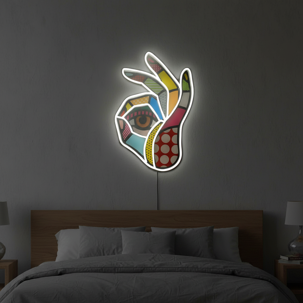 OK UV Art LED Neon Sign in by 
LEDNeons - adding a modern touch to wall décor and creative spaces