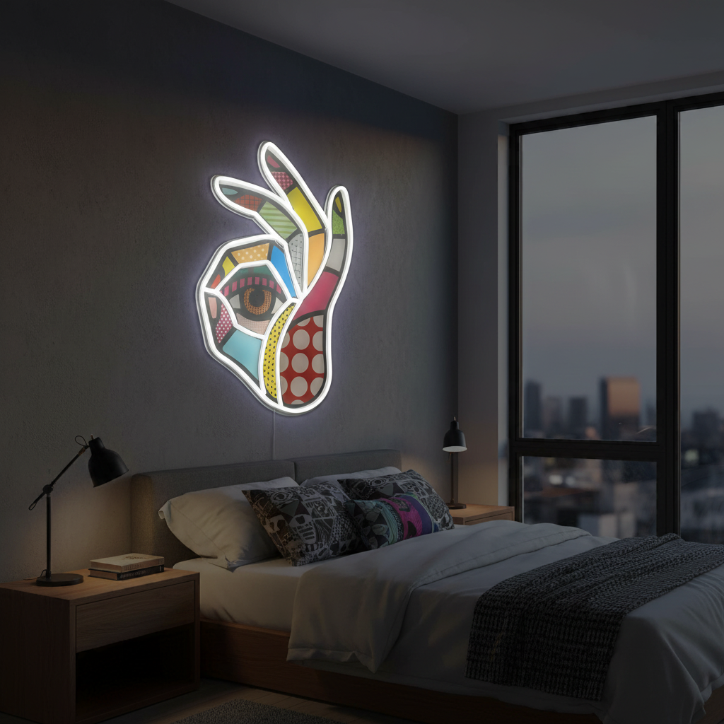 OK UV Art LED Neon Sign in by 
LEDNeons - adding a modern touch to wall décor and creative spaces