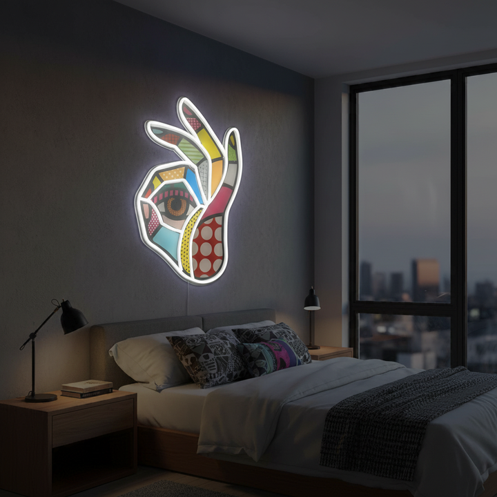 OK UV Art LED Neon Sign in by 
LEDNeons - adding a modern touch to wall décor and creative spaces