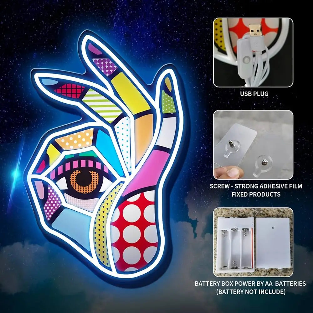 OK UV Art LED Neon Sign in by 
LEDNeons - adding a modern touch to wall décor and creative spaces