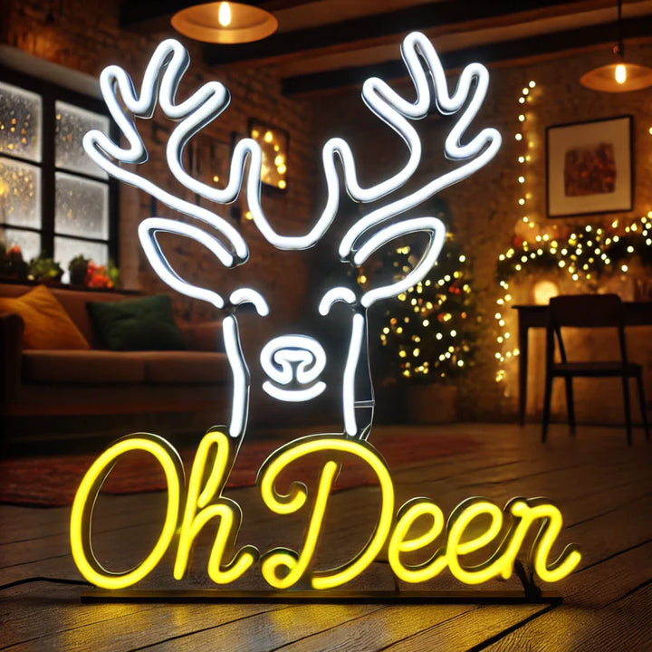 Oh Deer Merry Christmas Neon Sign by LEDNeons